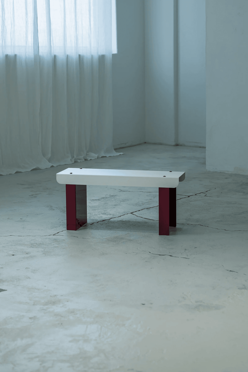 Small Bench / White & Grape