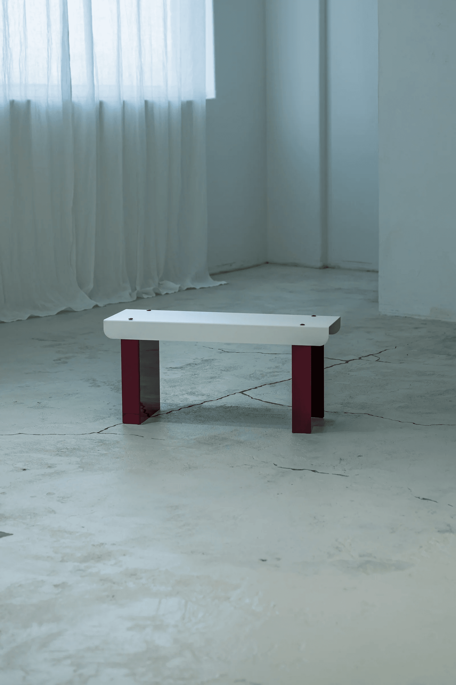 Small Bench / White & Grape