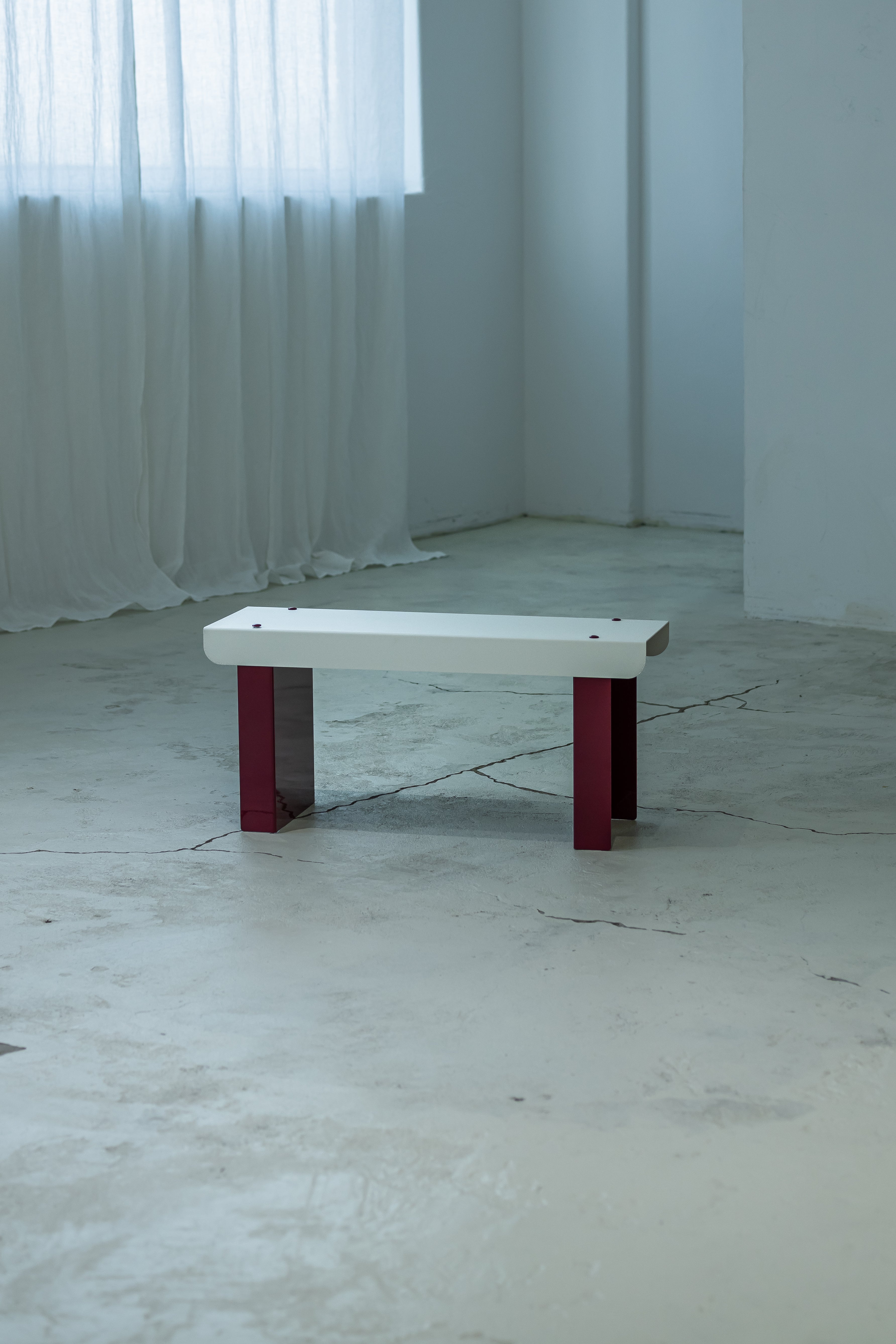 Small Bench / White & Grape