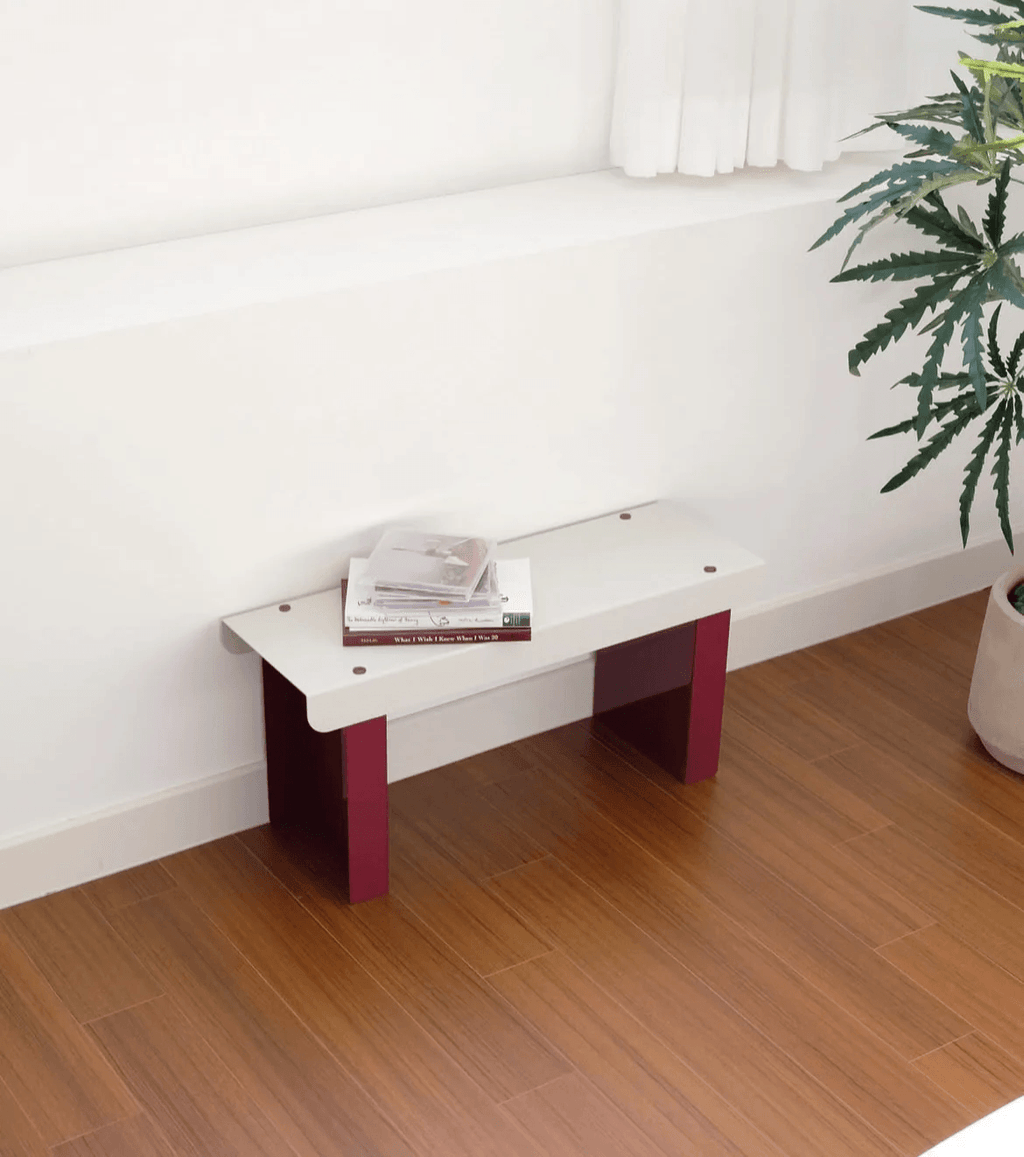 Small Bench / White & Grape