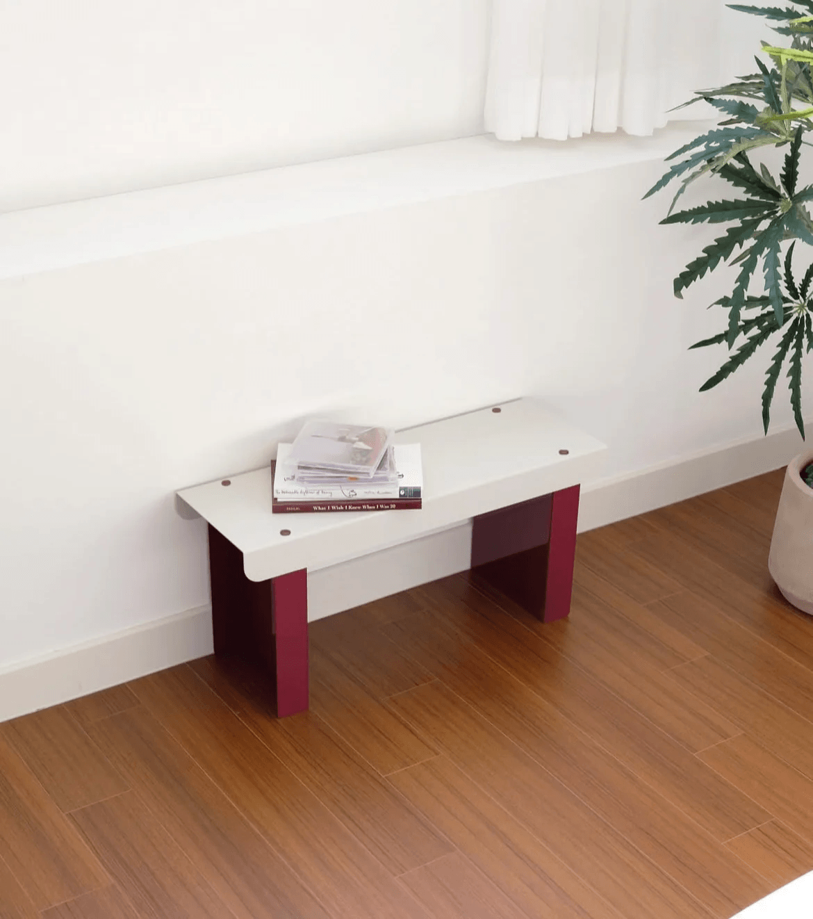 Small Bench / White & Grape