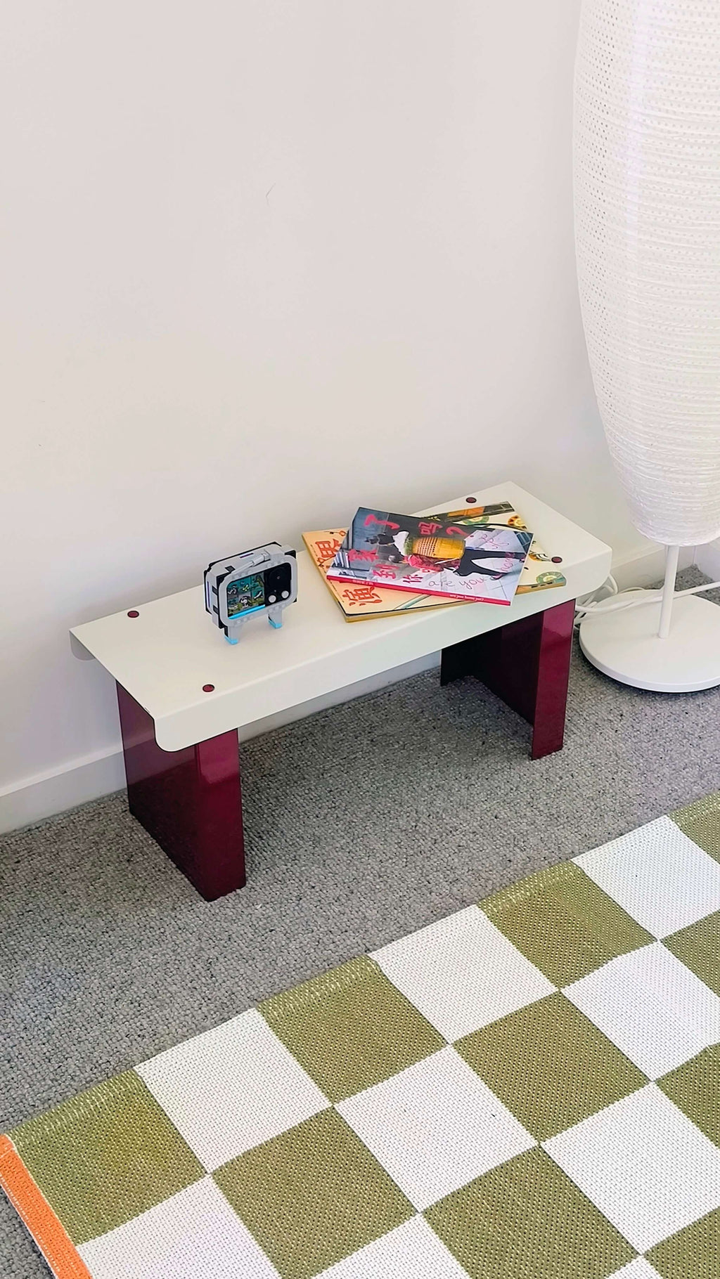 Small Bench / White & Grape