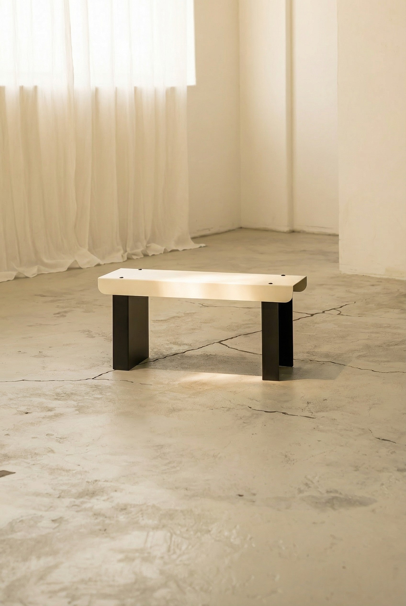 Small Bench / White & Black