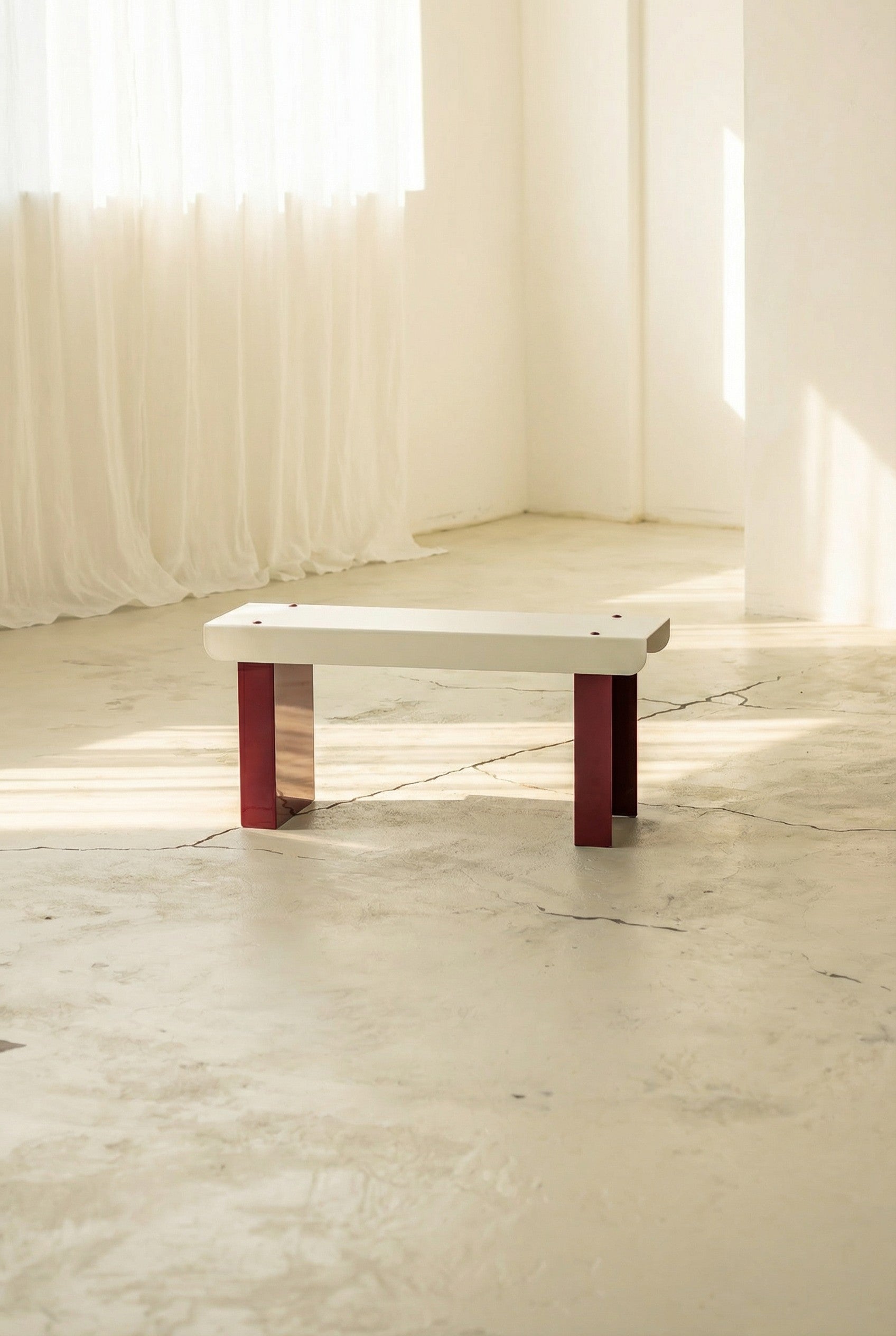 Small Bench / White & Grape