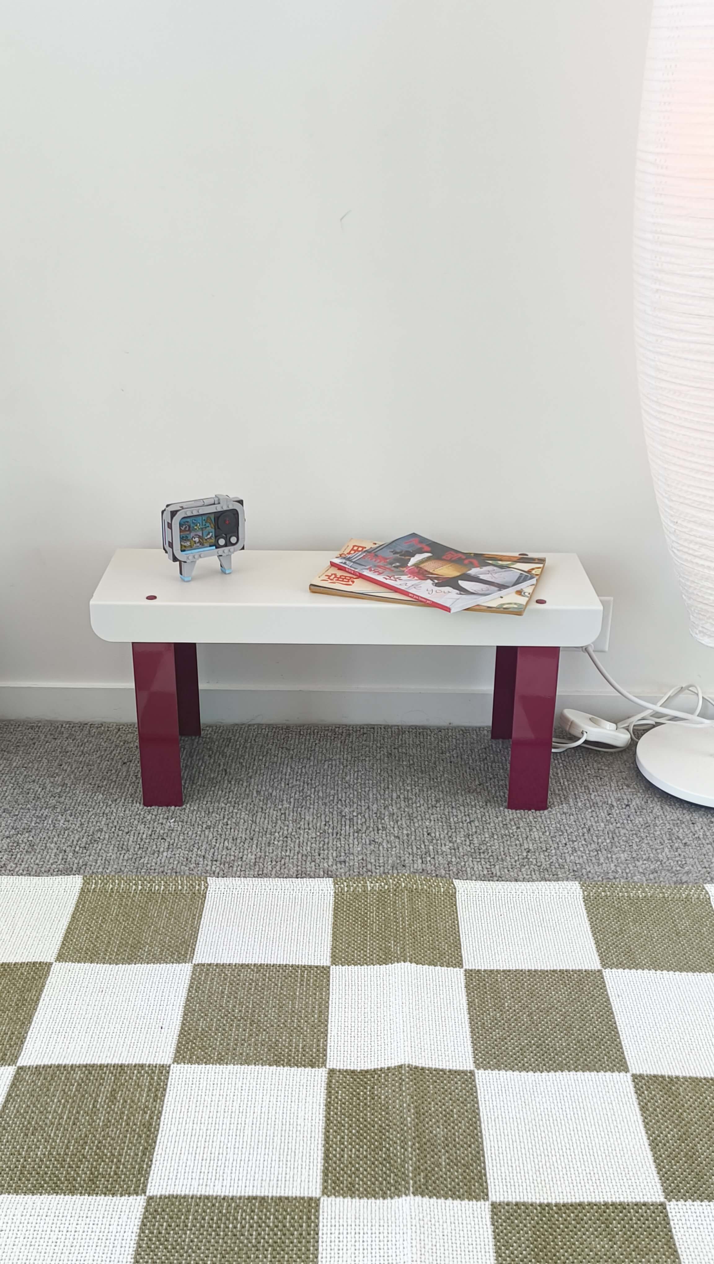 Small Bench / White & Grape
