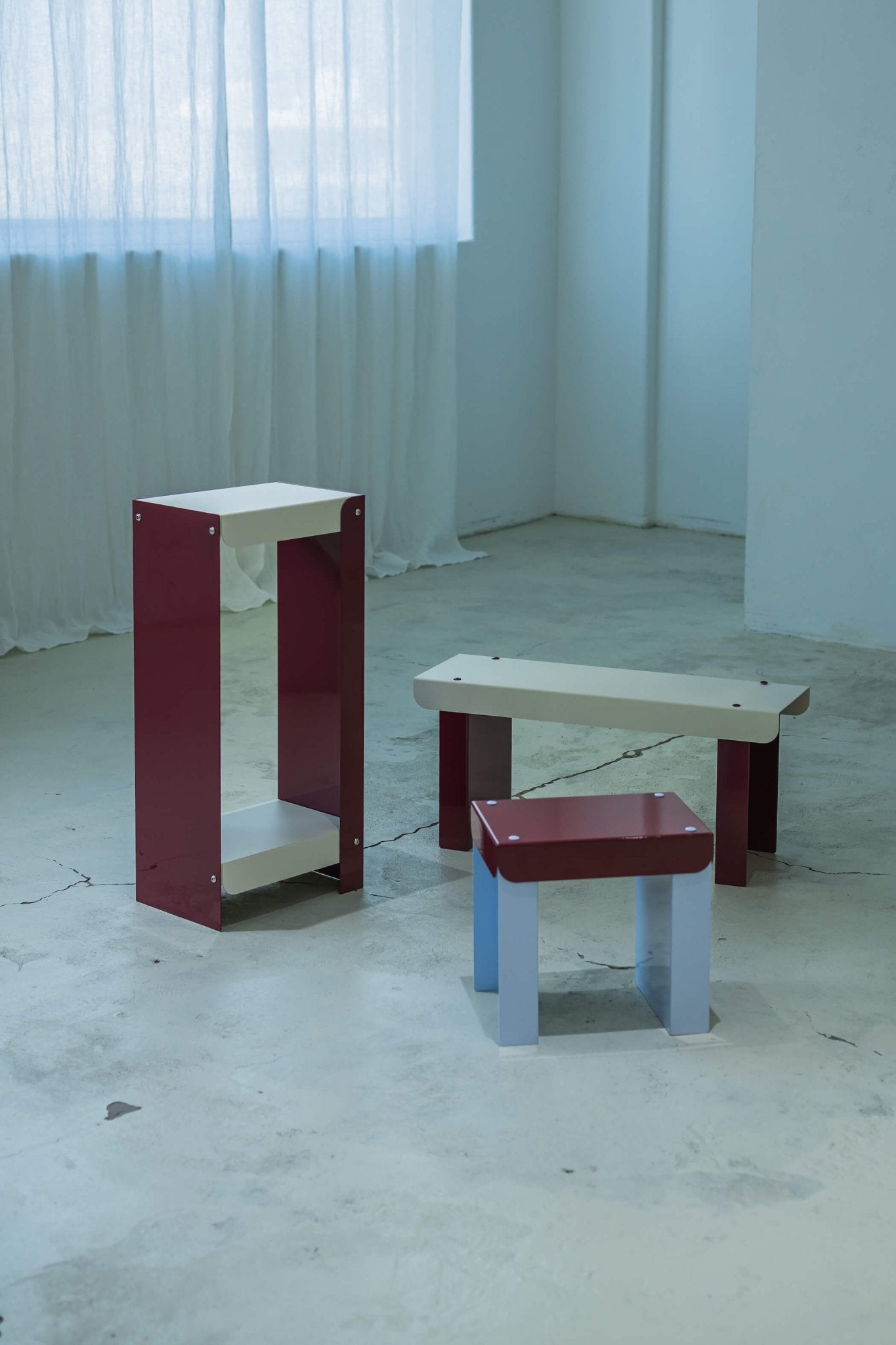 Pico bench / Grape & Milk Blue - ULUROOM
