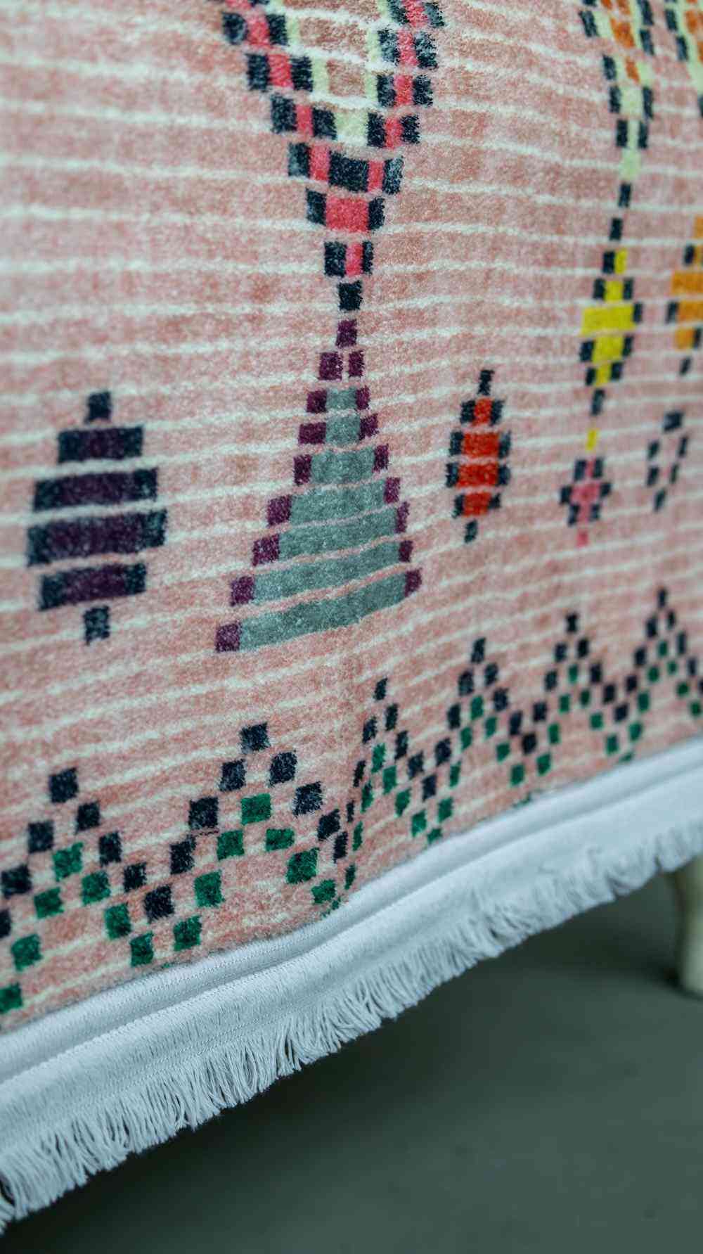 Pink Block Rug - ULUROOM