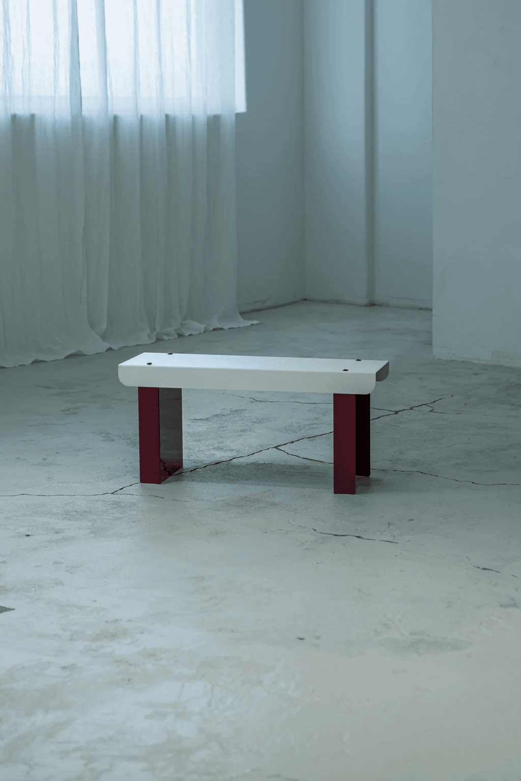 Small Bench / White & Grape - ULUROOM