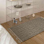 Snow Tassel Textured Rug - ULUROOM