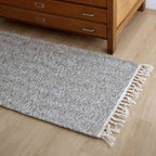 Snow Tassel Textured Rug - ULUROOM