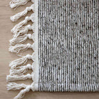 Snow Tassel Textured Rug - ULUROOM